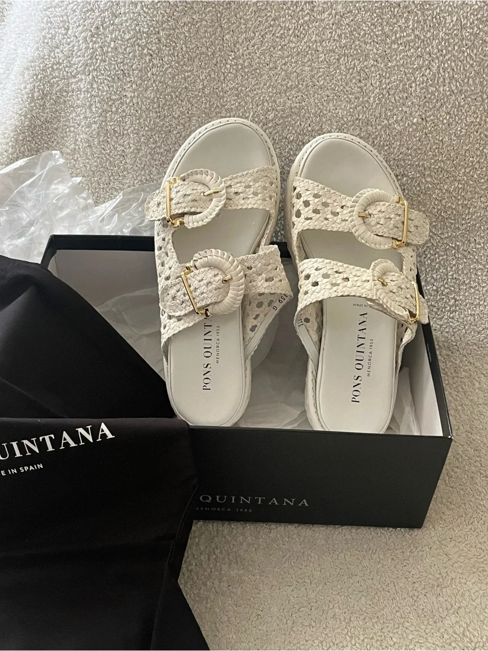 Pons Quintana Maika Leather Sandal - White
